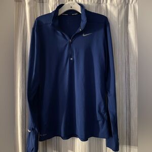 Nike long sleeve pull over jacket size medium blue